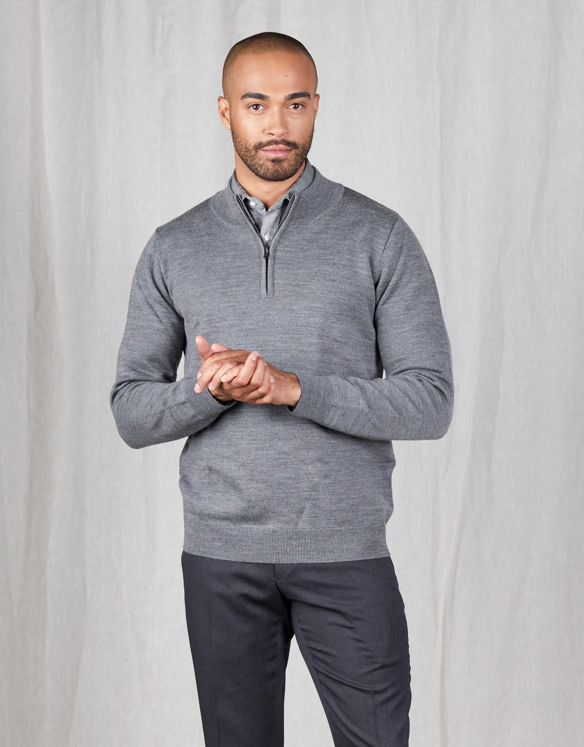 Mataura Grey 1/4 Zip Jersey