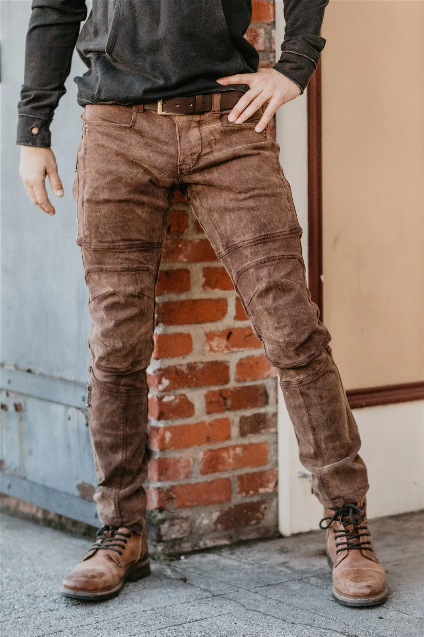 Moto Maxx Pants - Brown - Stretch Canvas