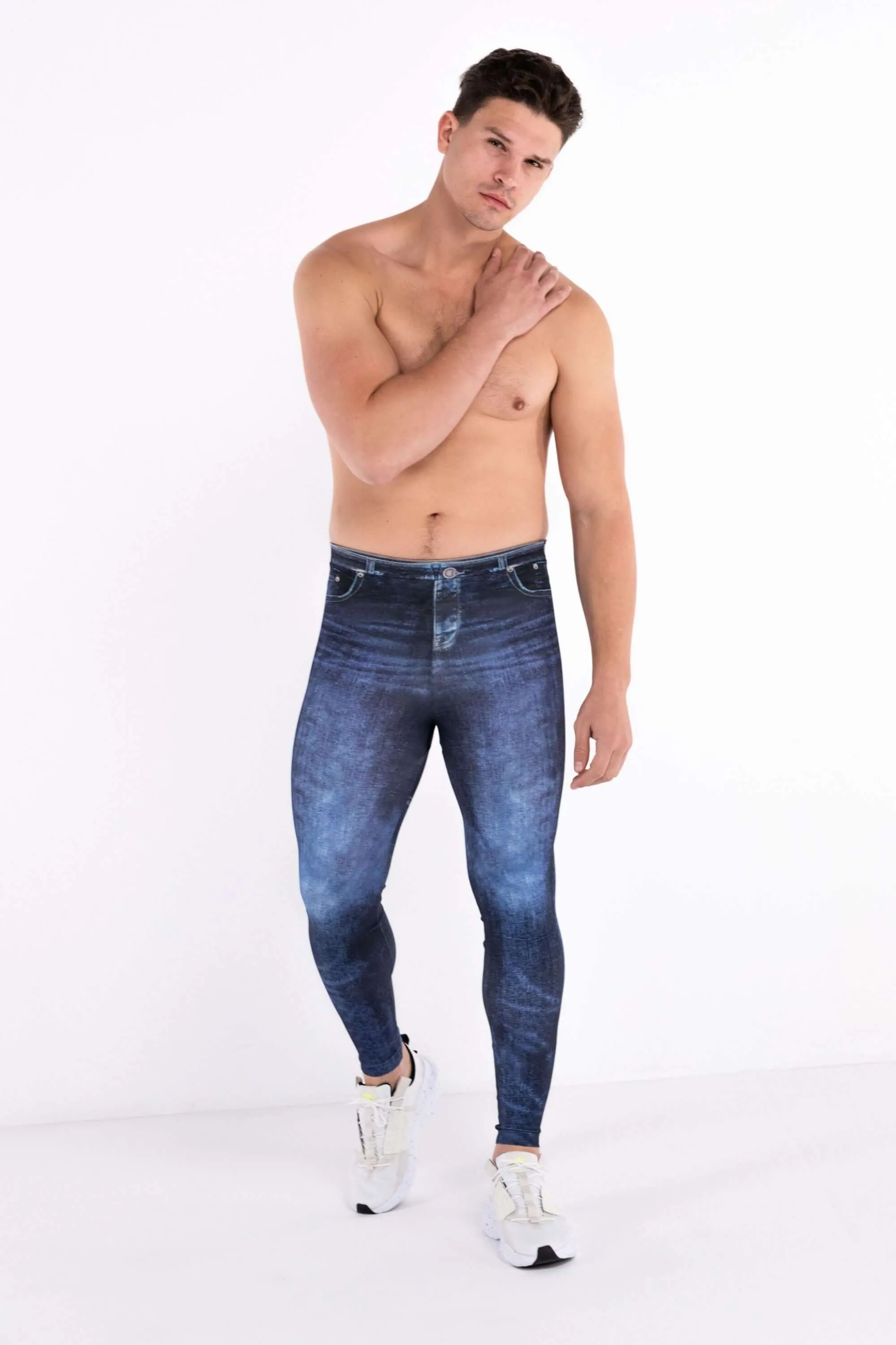 Navy Jean Noah Meggings