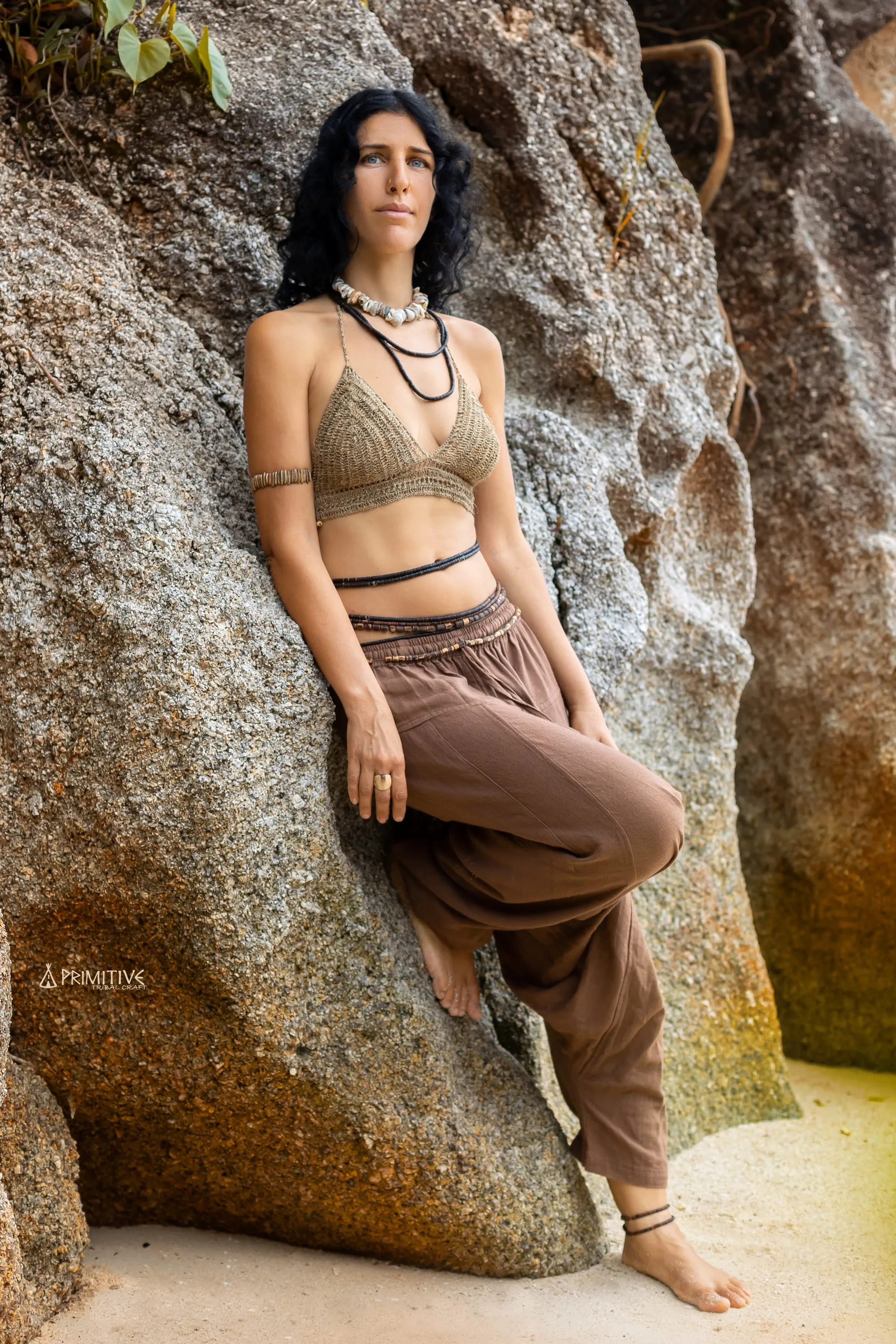 Nomad Spirit Outfit ⋙⋘ Knitted Beach Top   3/4 Harem Pants