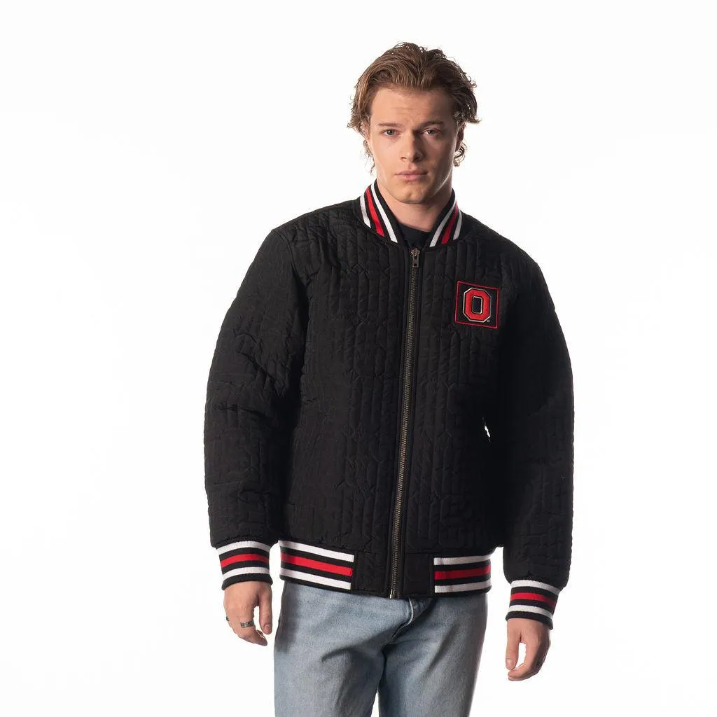 Ohio State Buckeyes Mens Quilted Bomber Jacket