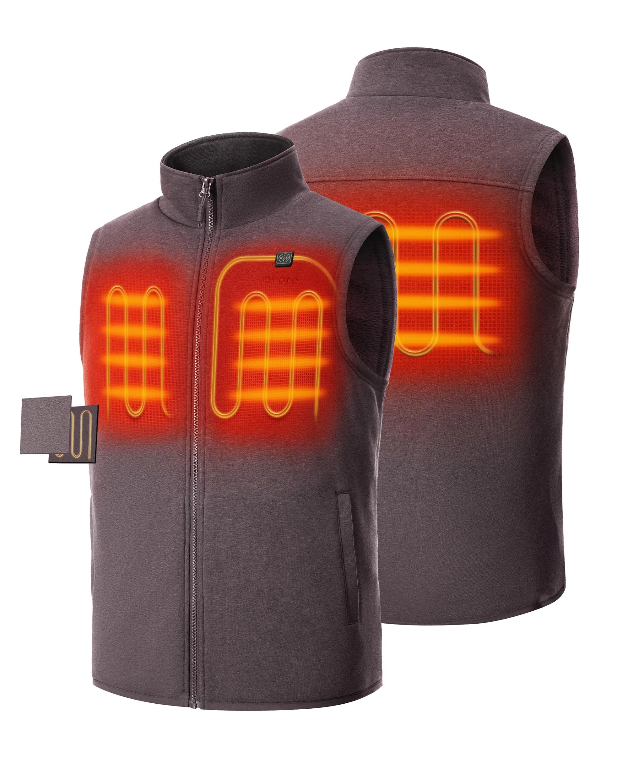 (Open-Box) Men's Heated Fleece Vest - New Colors (Battery Set Not Included)