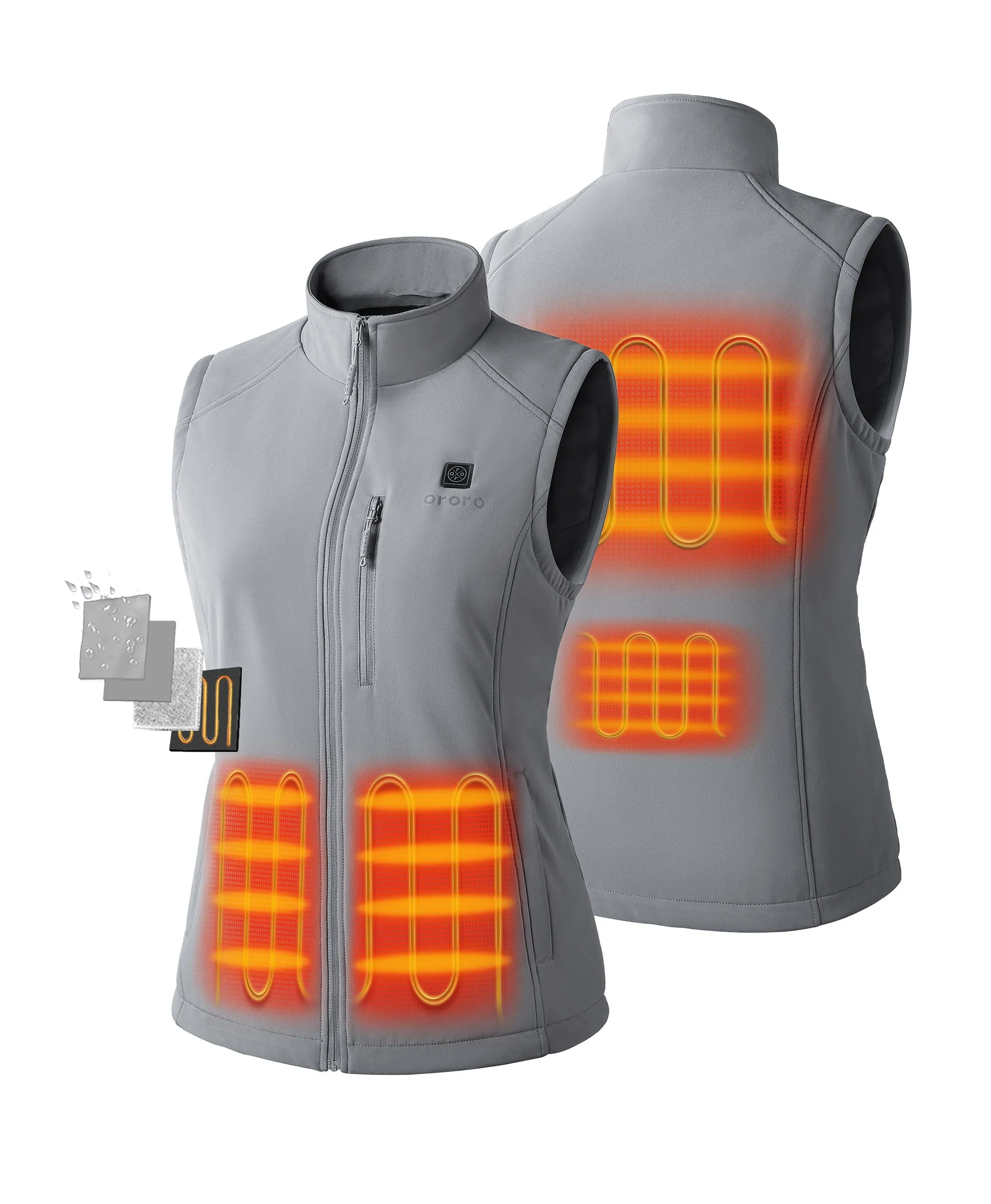 (Open-Box) Women's Heated Softshell Vest - Lower Back Heating (Battery Set Not Included)