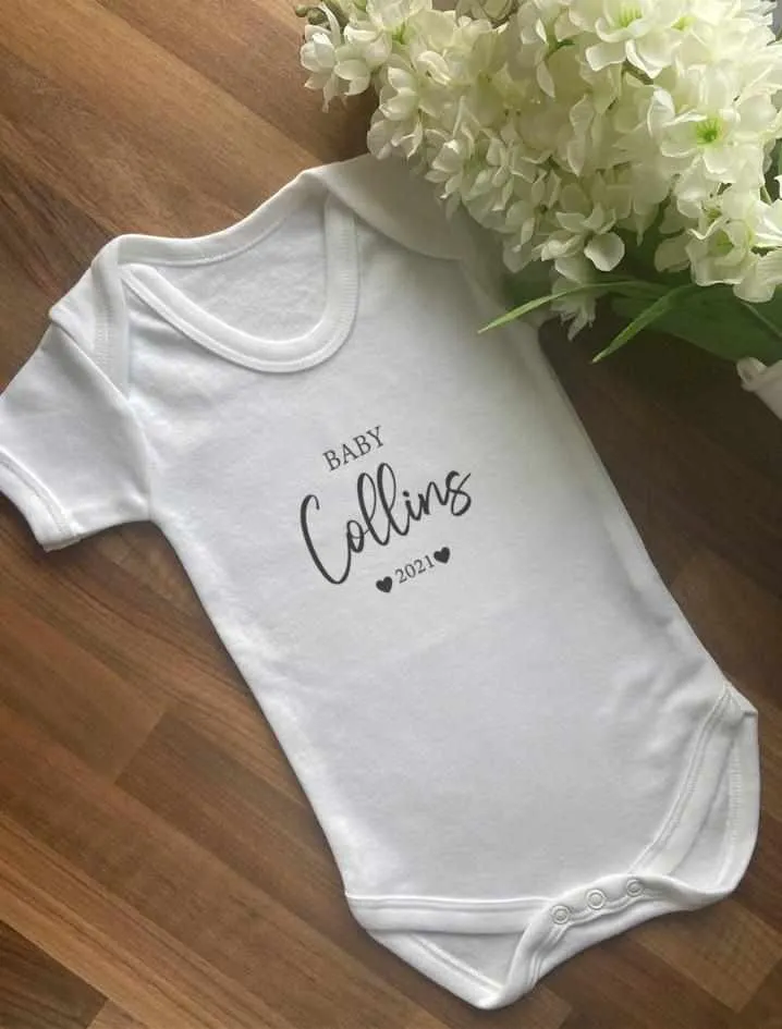 Personalised Surname Baby Vest