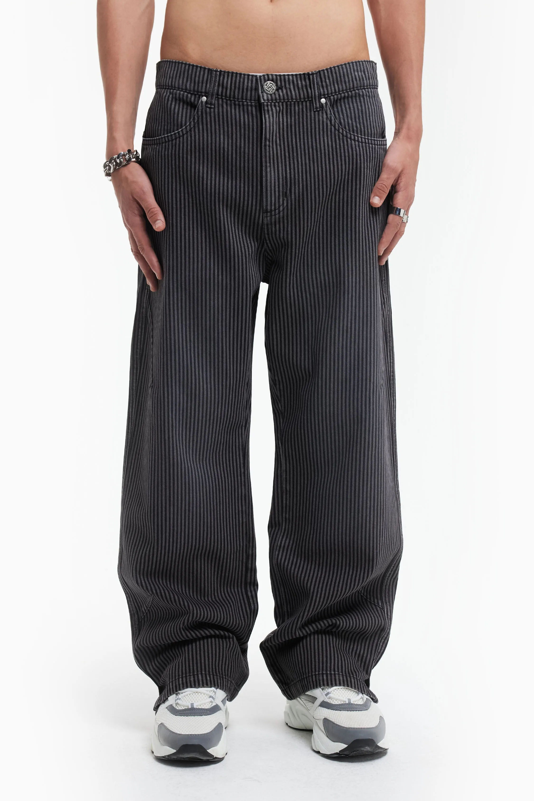 STRIPES GREY/BLACK DENIM