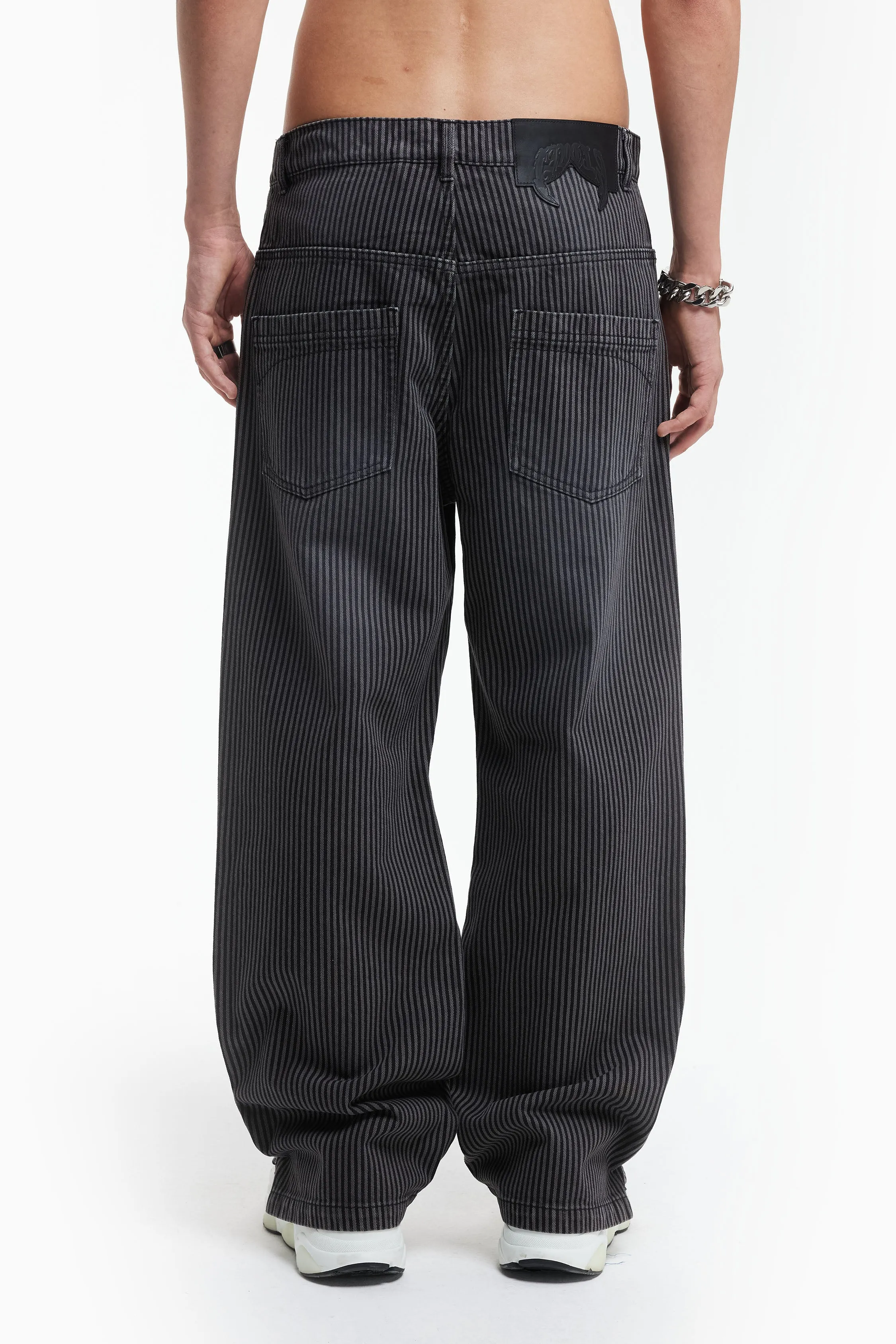 STRIPES GREY/BLACK DENIM