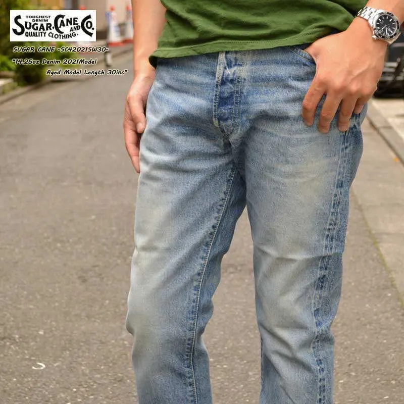 SUGAR CANE "SC42021SW30" 14.25oz Denim 2021model AGED MODEL LENGTH30