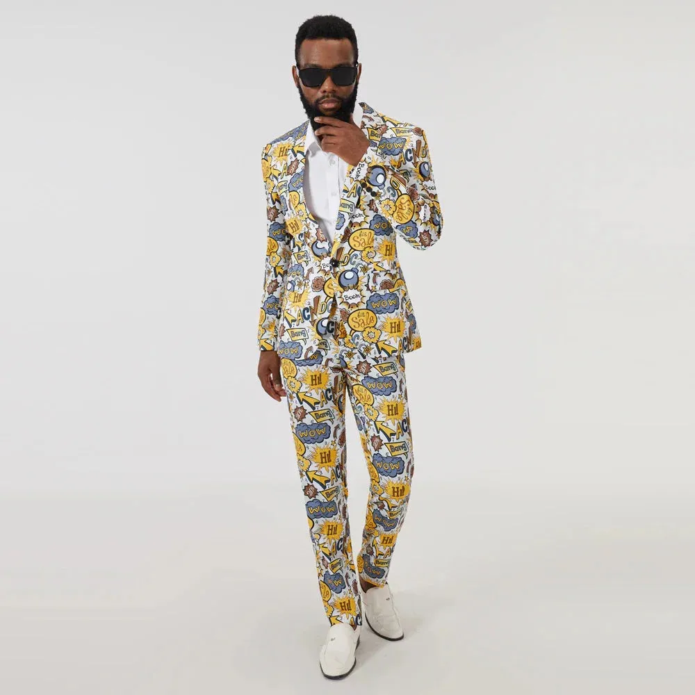 The Pop Art Slim Fit Two-Piece Suit - Ash