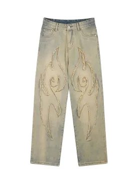 Thesupermade American Embroidered Straight-leg Jeans - 1651