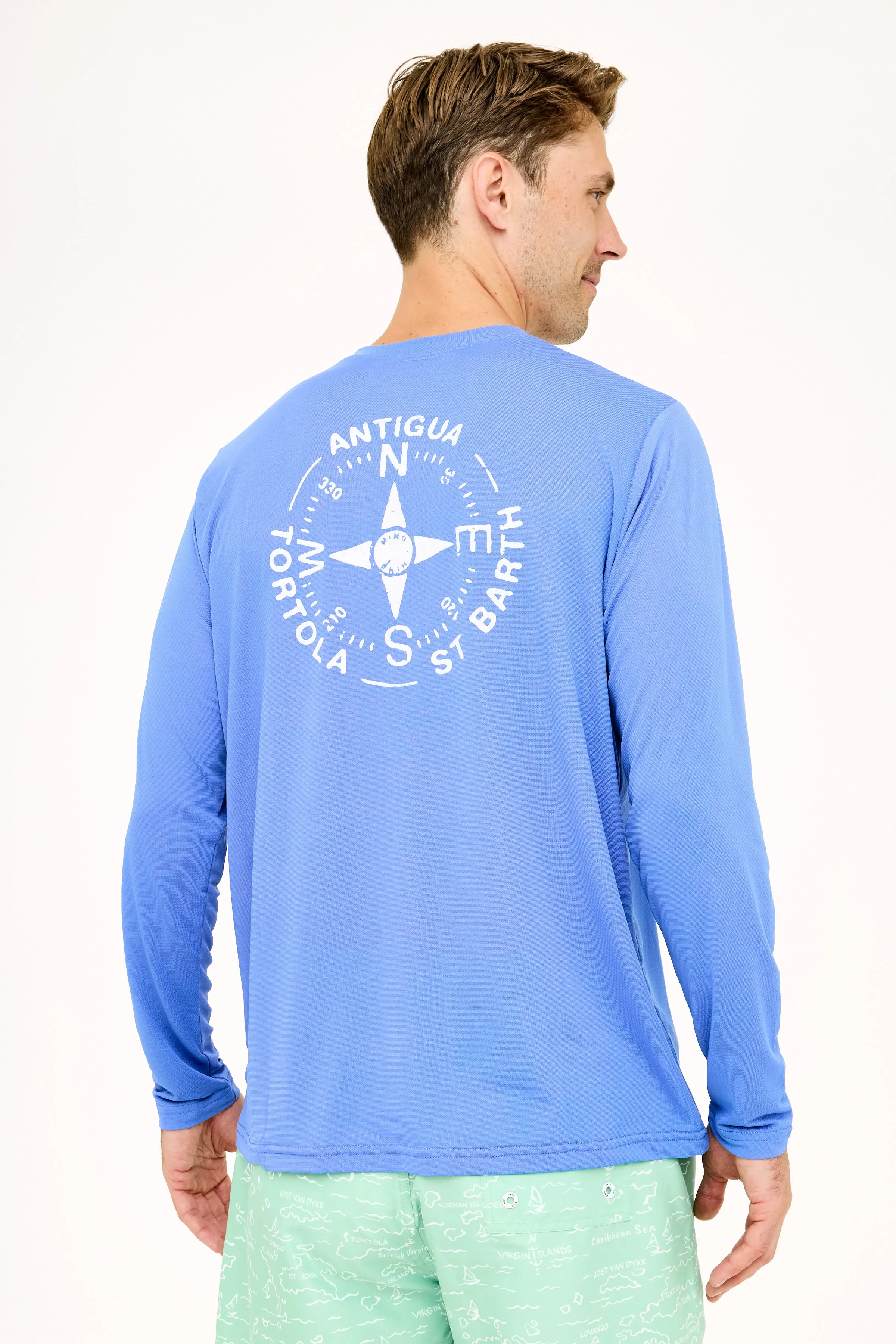 Tortola Compass UPF50 Shirt - Barbuda Blue