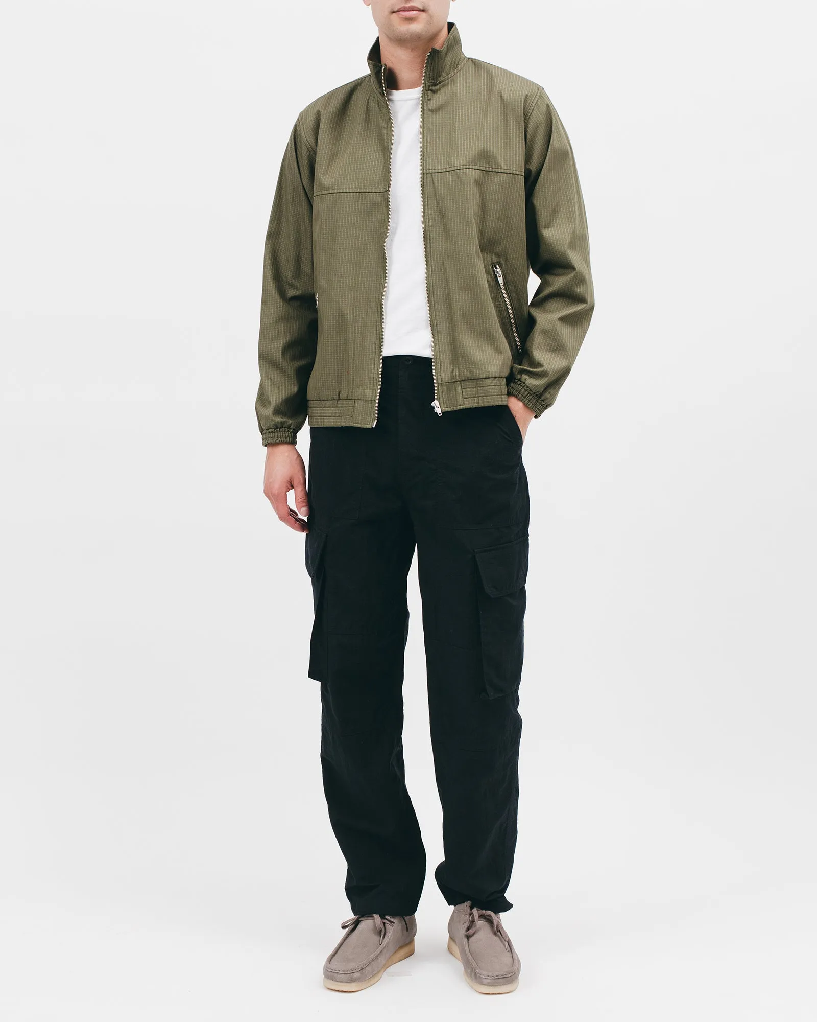 Track Jacket - Olive Grid