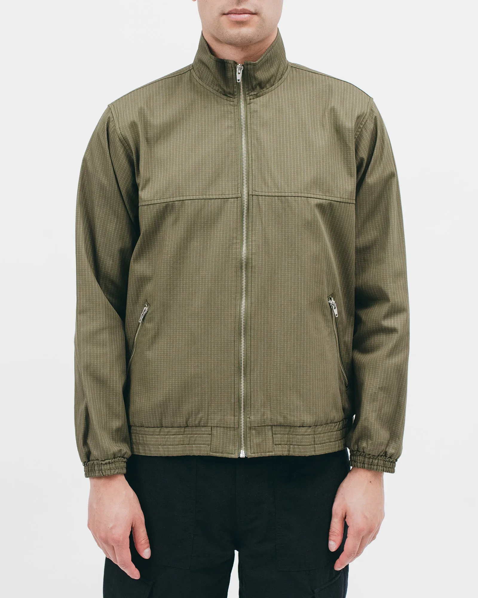 Track Jacket - Olive Grid