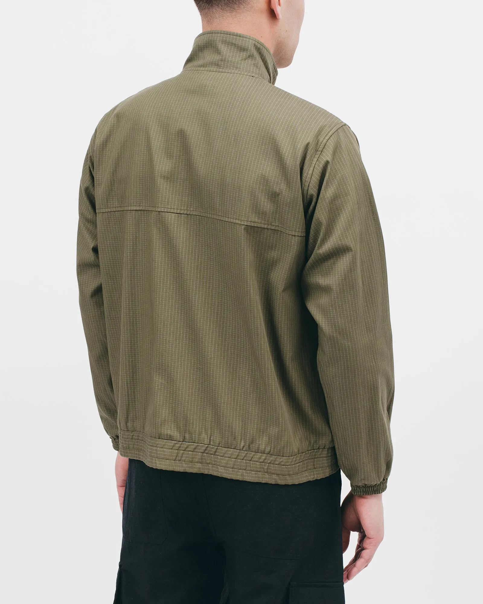 Track Jacket - Olive Grid