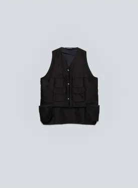 Utility vest over twill nylon | black