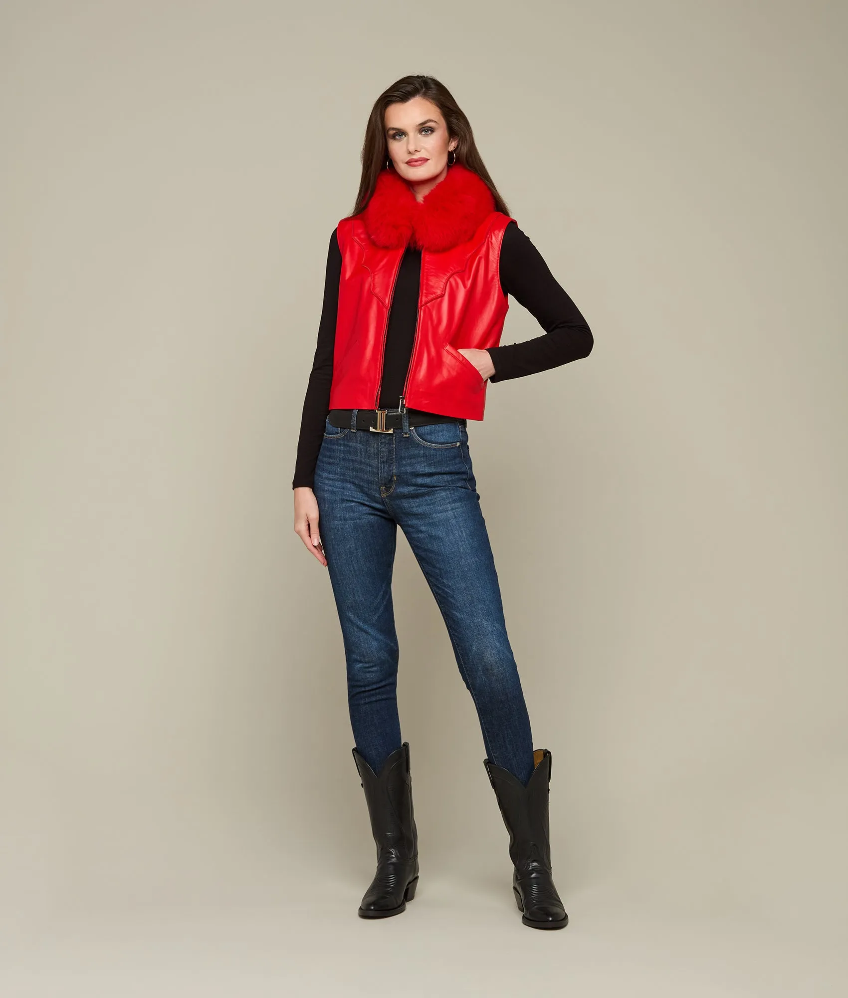 Western Fox Vest :: Red